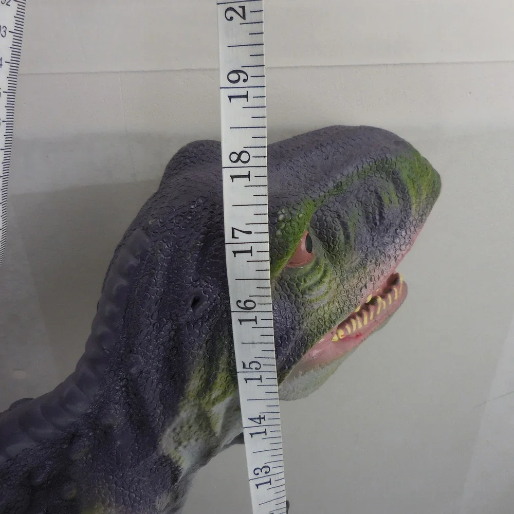 Toys R Us Large 28 Long T-Rex Dinosaur Figure Purple Green Soft Rubber T1817